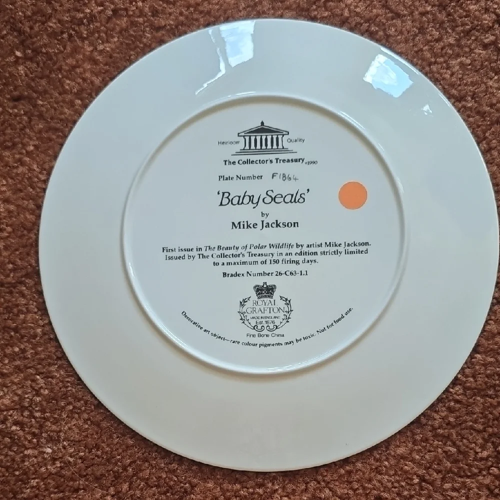 Baby Seals By Mike Jackson Seal Pup Royal Grafton Collectors Decorative Plate - Picture 3 of 12